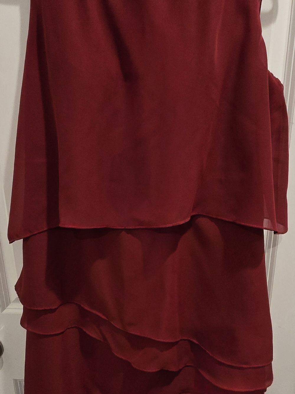 Elegant Red Layered Wedding Dress